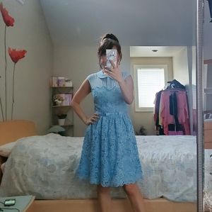 Ted Baker sky-blue lace dress